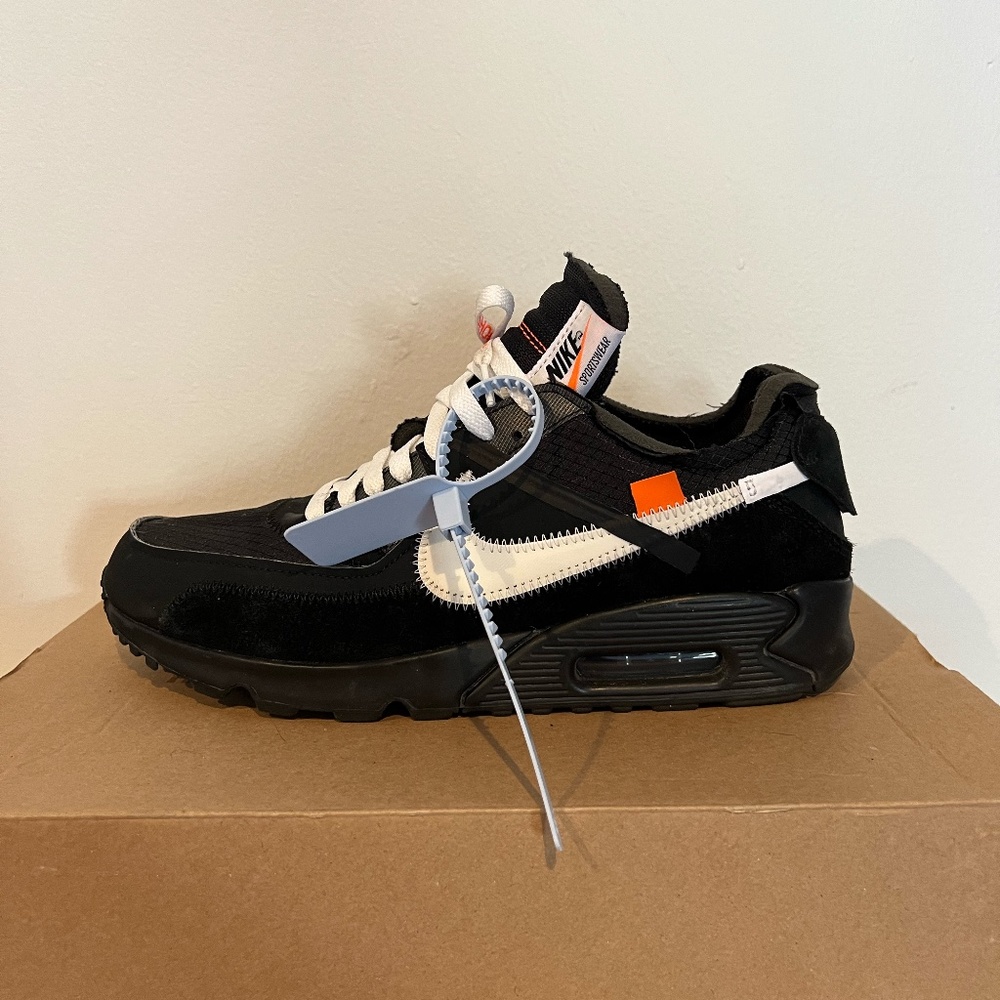 Nike Air Max 90 OFF-WHITE "Black/White" AA7293-001 Size 9.5